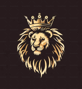 Majestätischer Löwe und Krone